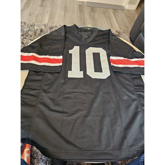 Troy Smith Autographed/Signed Jersey Beckett Sticker Black Custom Jersey - Picture 8 of 10